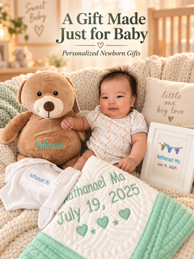Personalized Teddy Bear Newborn Gift